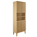 Render Tall Bathroom Storage Cabinet - Oak