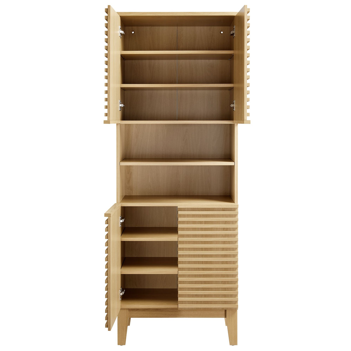 Render Tall Bathroom Storage Cabinet - Oak