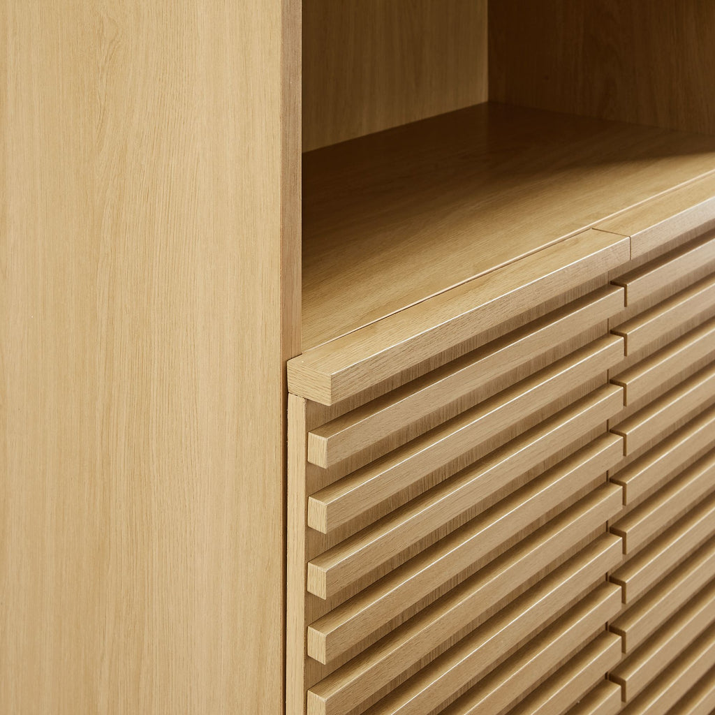 Render Tall Bathroom Storage Cabinet - Oak
