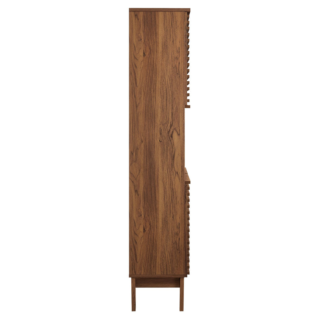 Render Tall Bathroom Storage Cabinet - Walnut