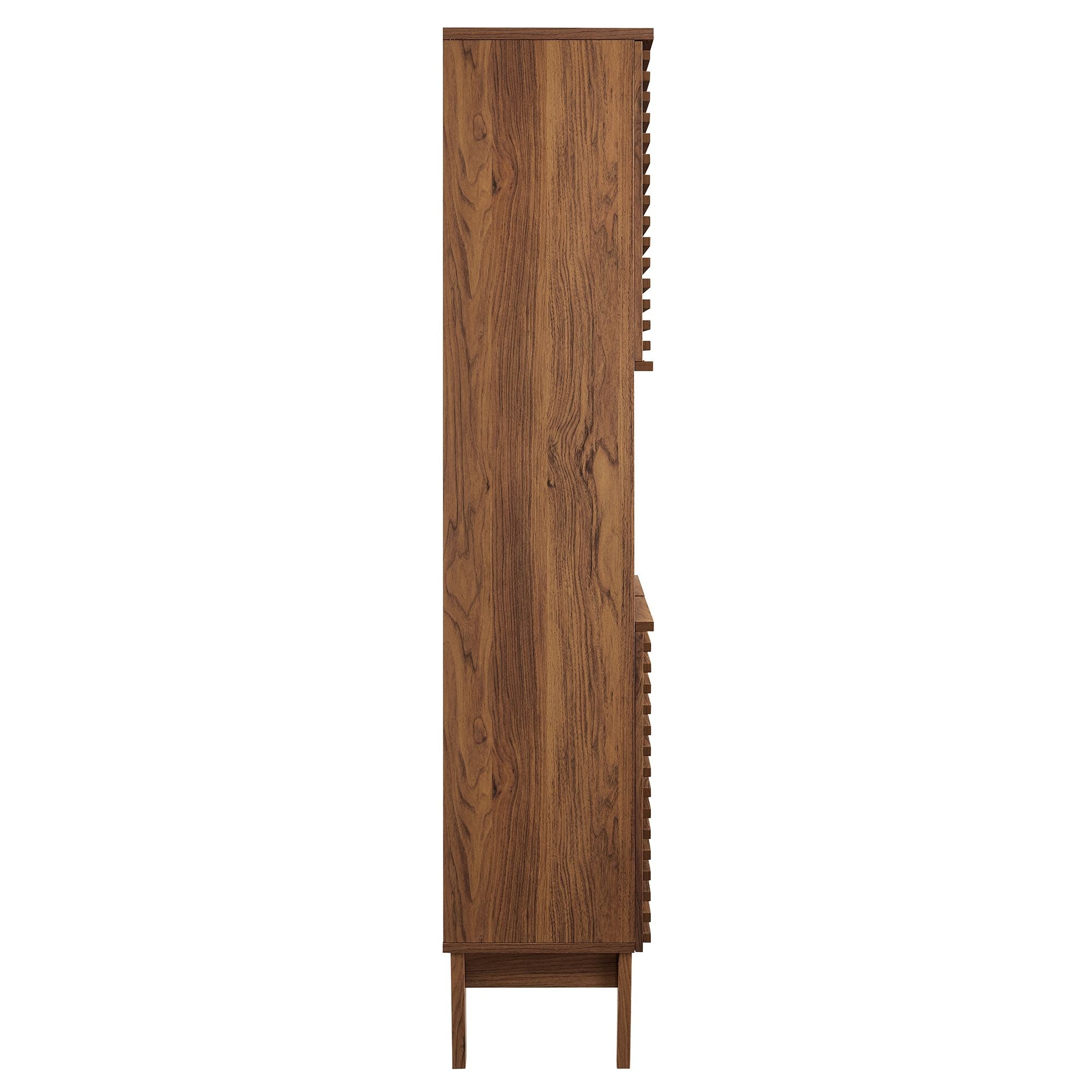 Render Tall Bathroom Storage Cabinet - Walnut