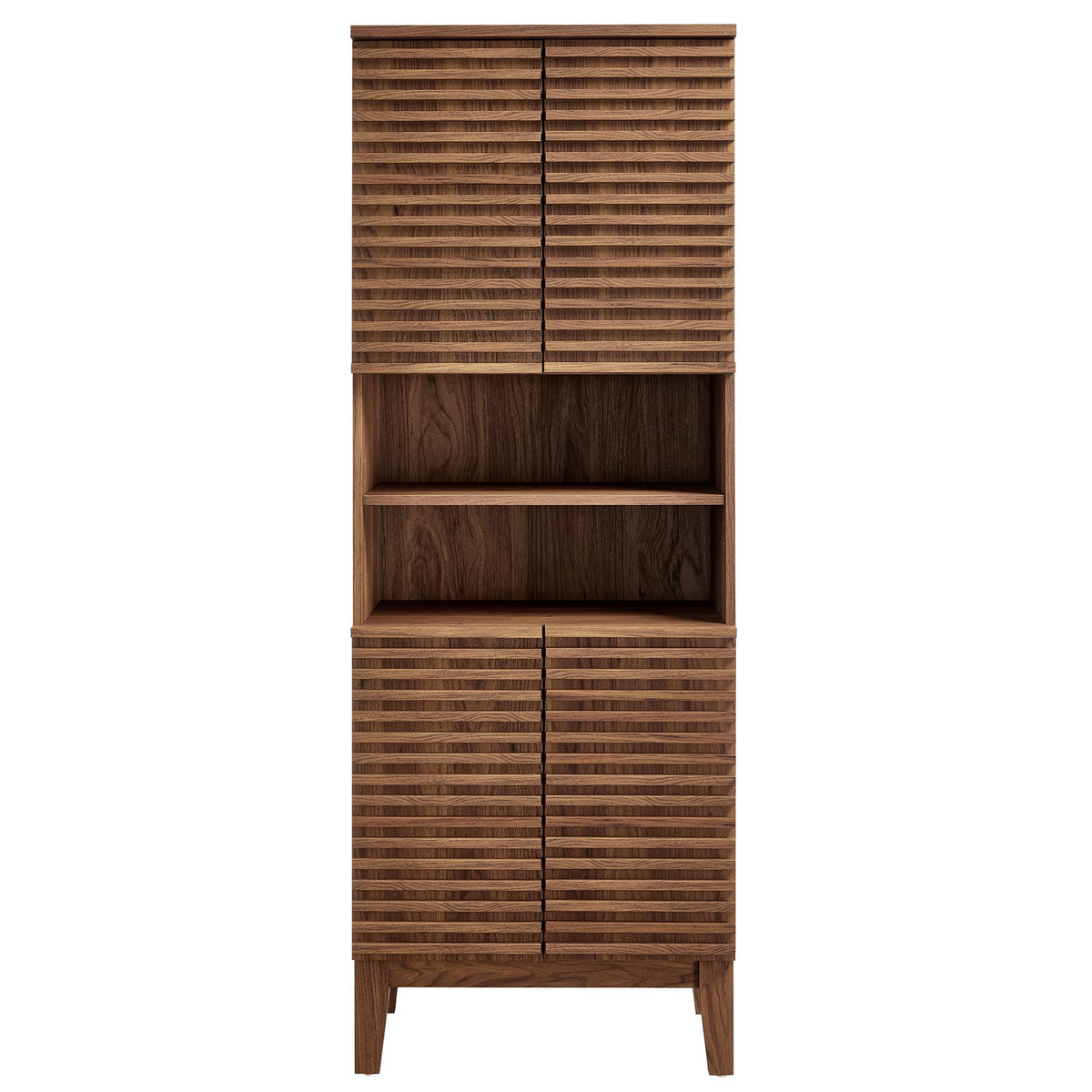Render Tall Bathroom Storage Cabinet - Walnut