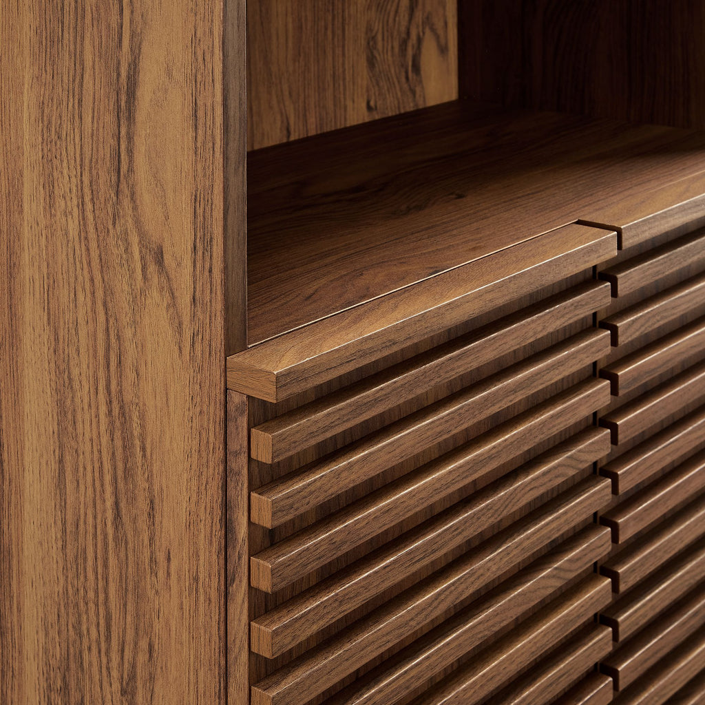 Render Tall Bathroom Storage Cabinet - Walnut