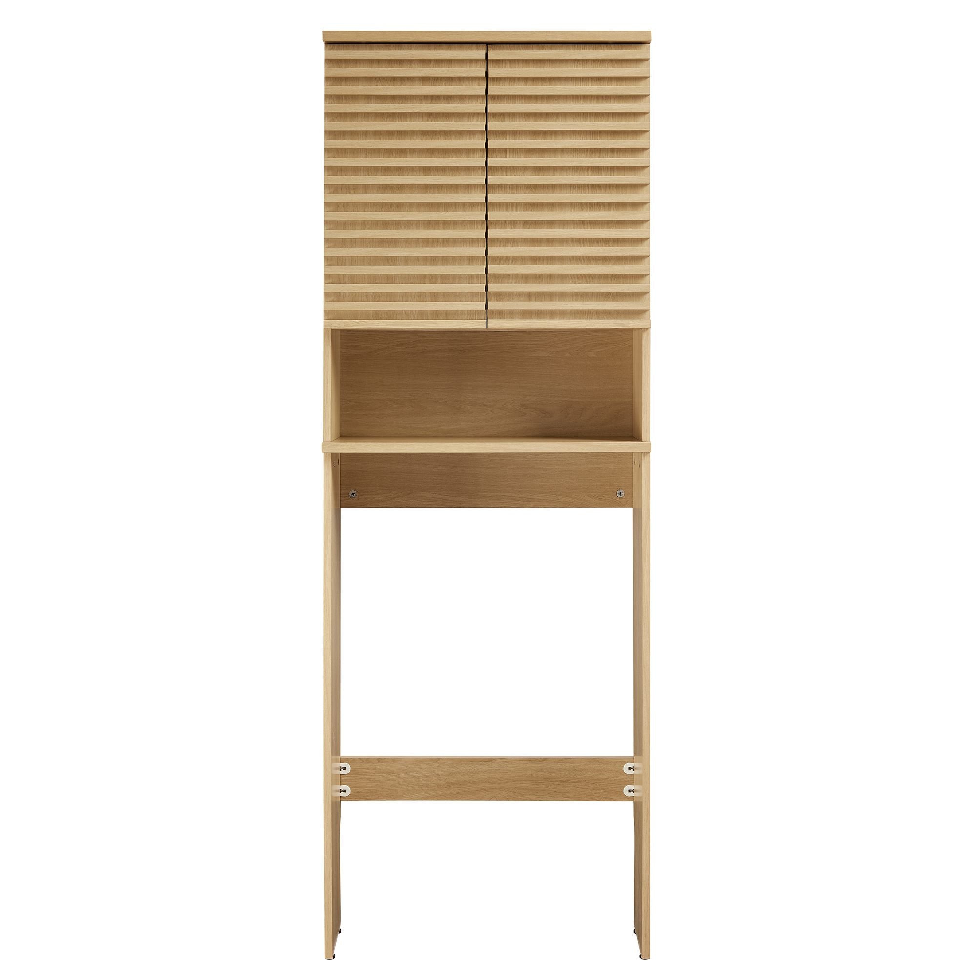 Render Over the Toilet Bathroom Storage Cabinet - Oak