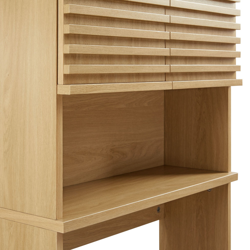 Render Over the Toilet Bathroom Storage Cabinet - Oak