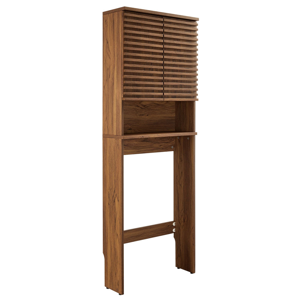 Render Over the Toilet Bathroom Storage Cabinet - Walnut