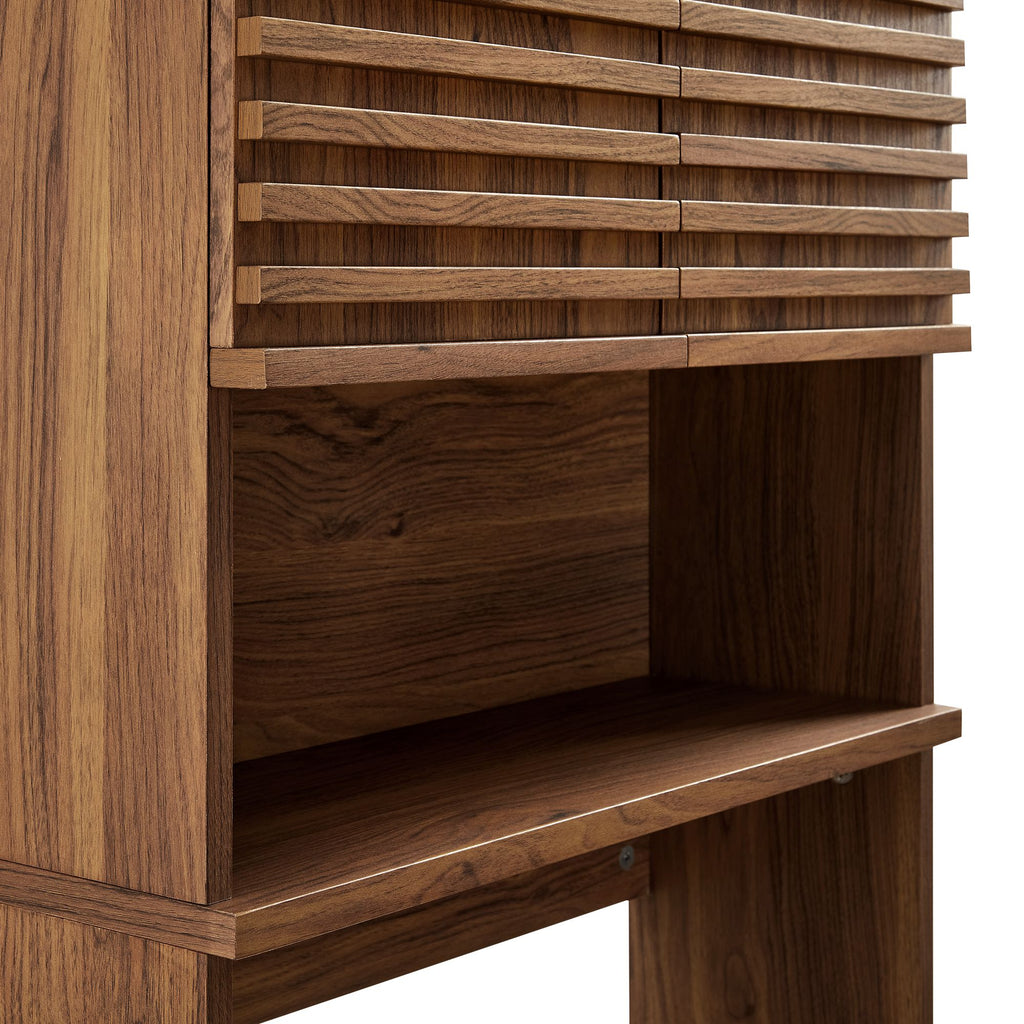 Render Over the Toilet Bathroom Storage Cabinet - Walnut