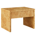 Hudson 1-Drawer Burl Wood Nightstand - Natural
