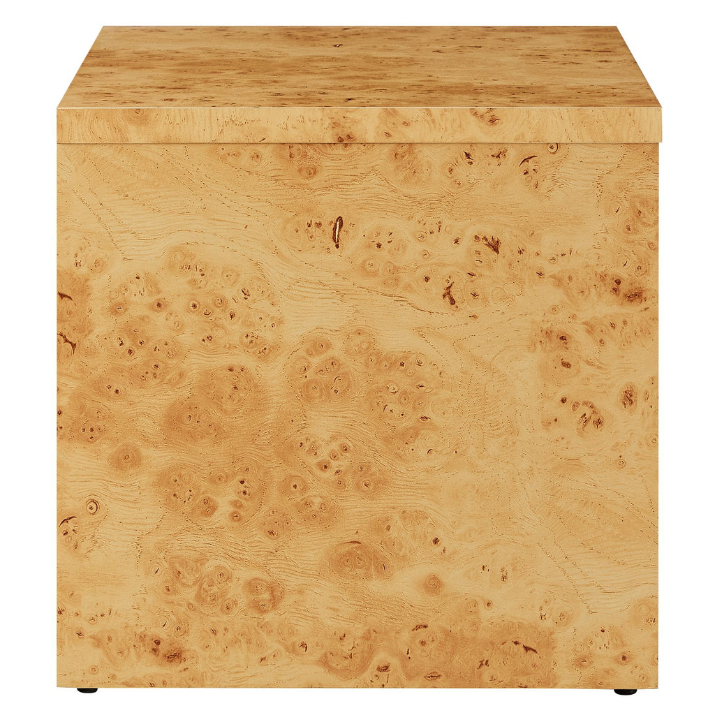 Hudson 1-Drawer Burl Wood Nightstand - Natural
