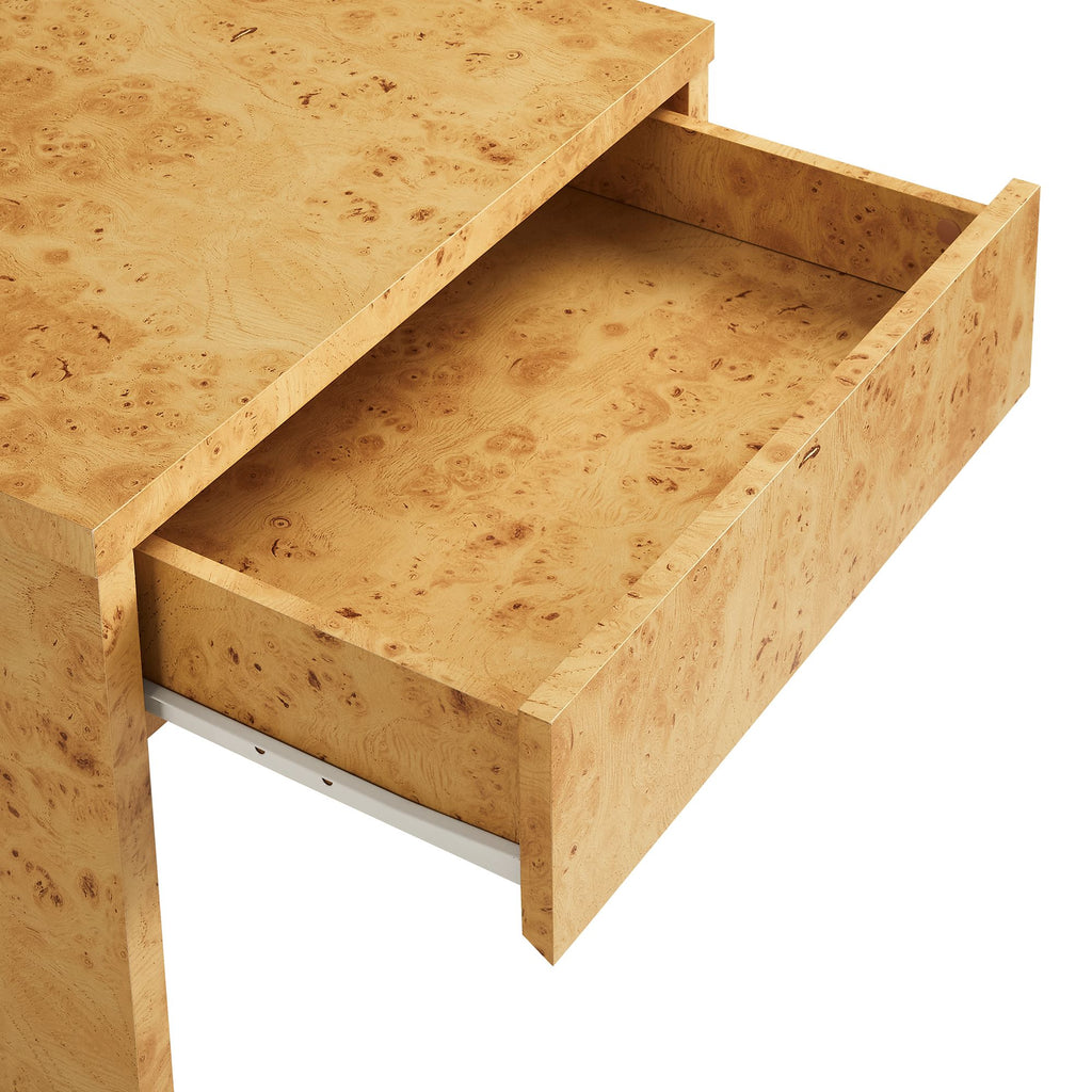 Hudson 1-Drawer Burl Wood Nightstand - Natural