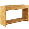 Hudson 2-Drawer Burl Wood Console Table - Natural