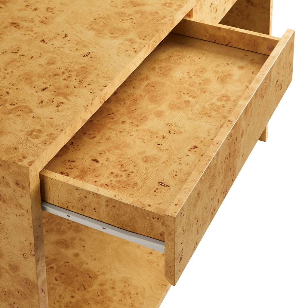 Hudson 2-Drawer Burl Wood Console Table - Natural