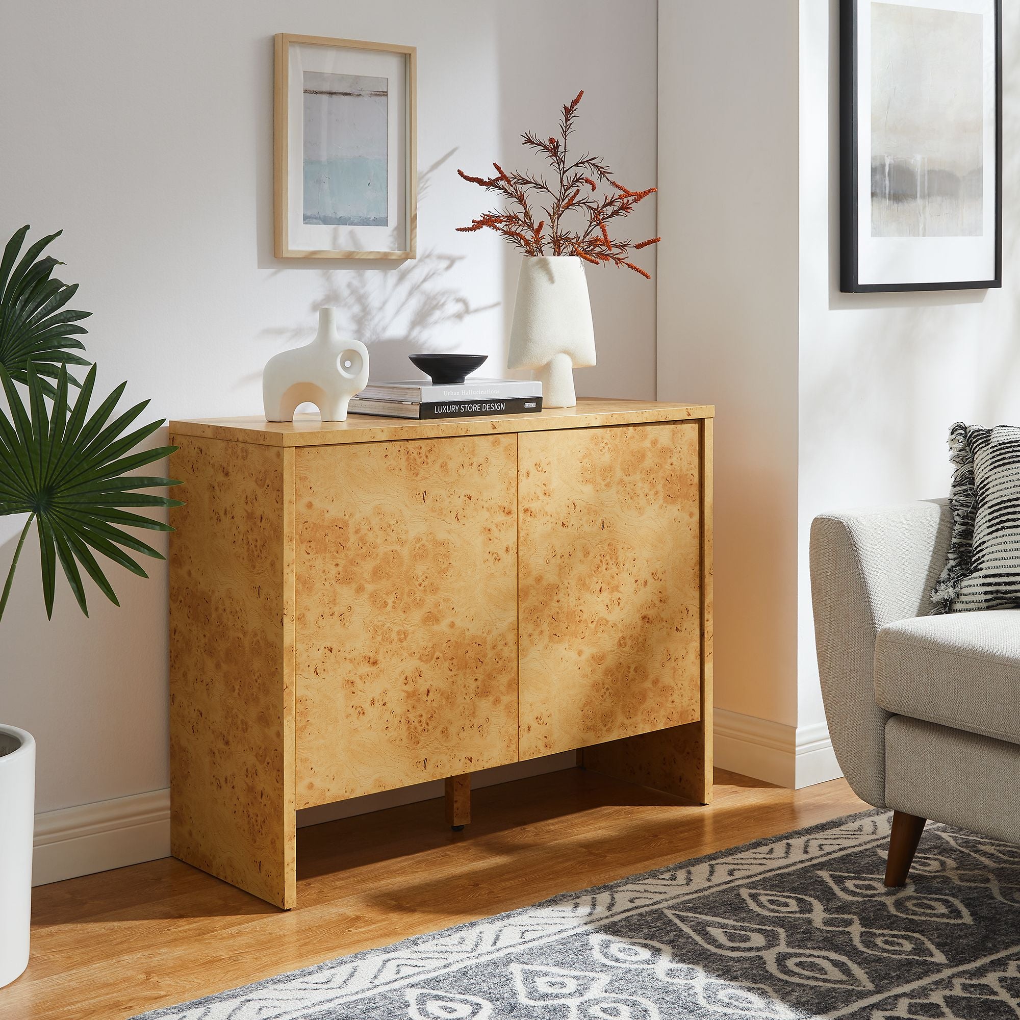 Hudson 40" Burl Wood Sideboard - Natural