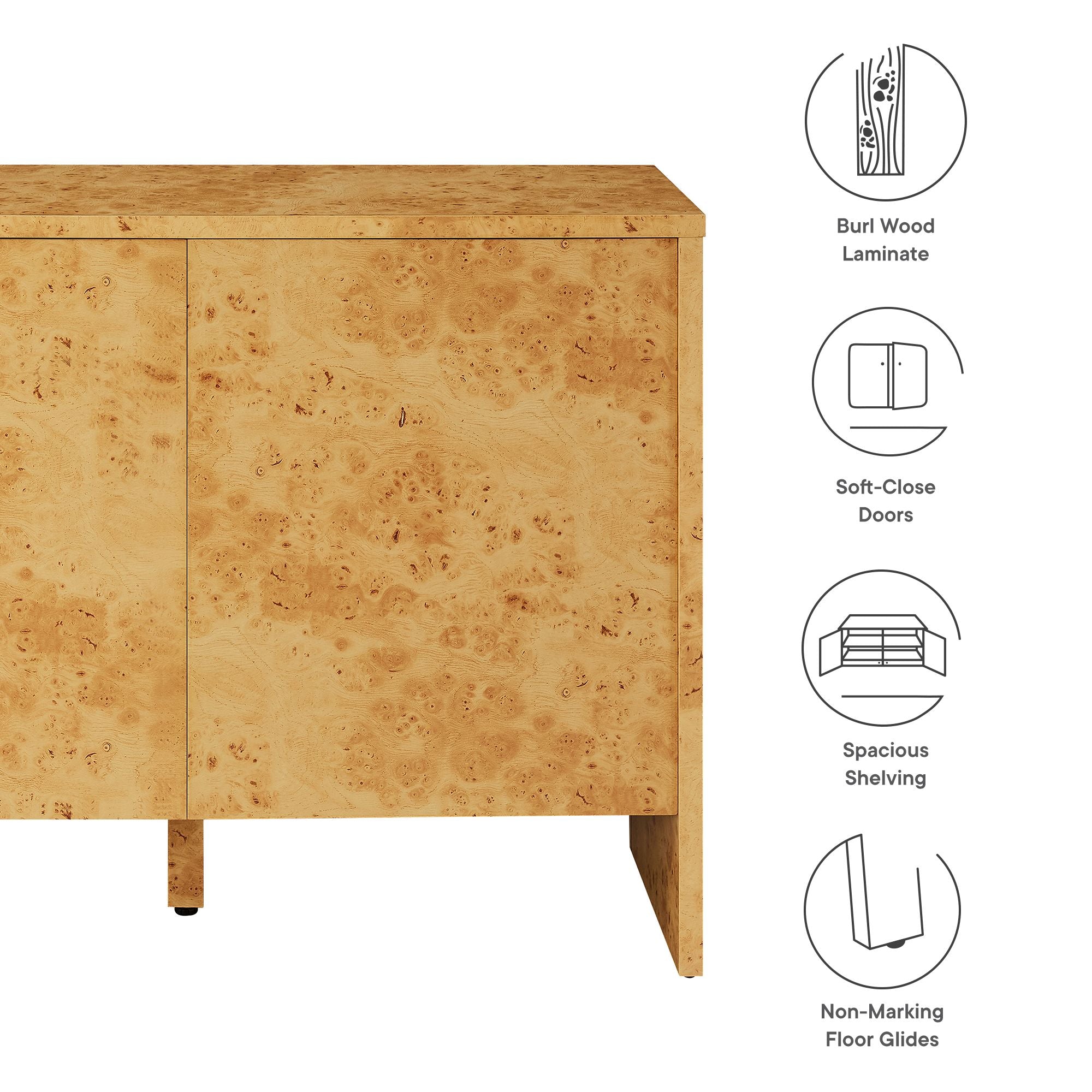 Hudson 40" Burl Wood Sideboard - Natural
