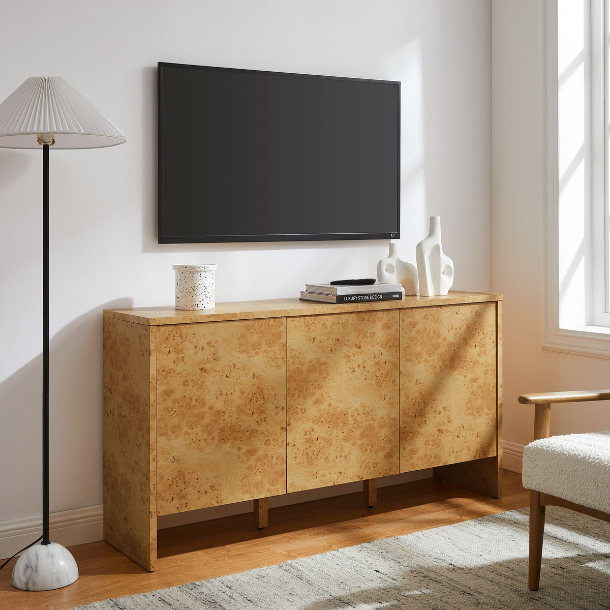 Hudson 60" Burl Wood Sideboard - Natural