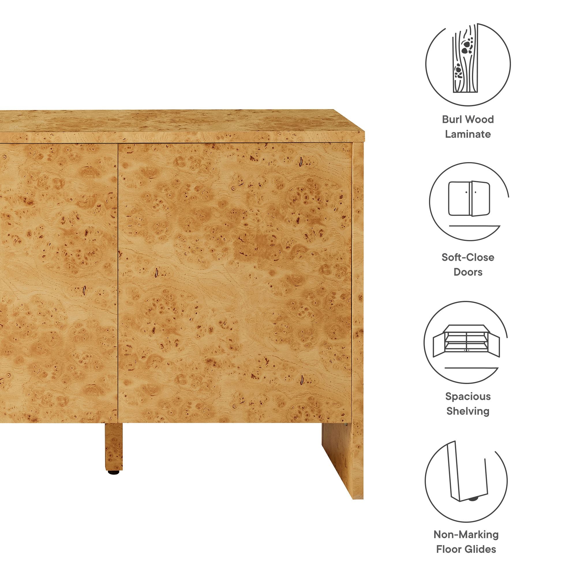 Hudson 60" Burl Wood Sideboard - Natural