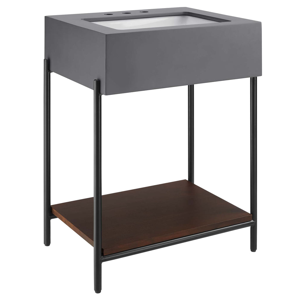 Etch 24" Bathroom Vanity with Sink - Black White