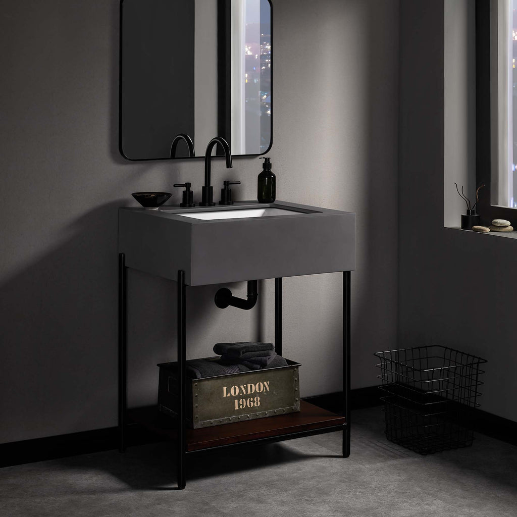 Etch 24" Bathroom Vanity with Sink - Black White