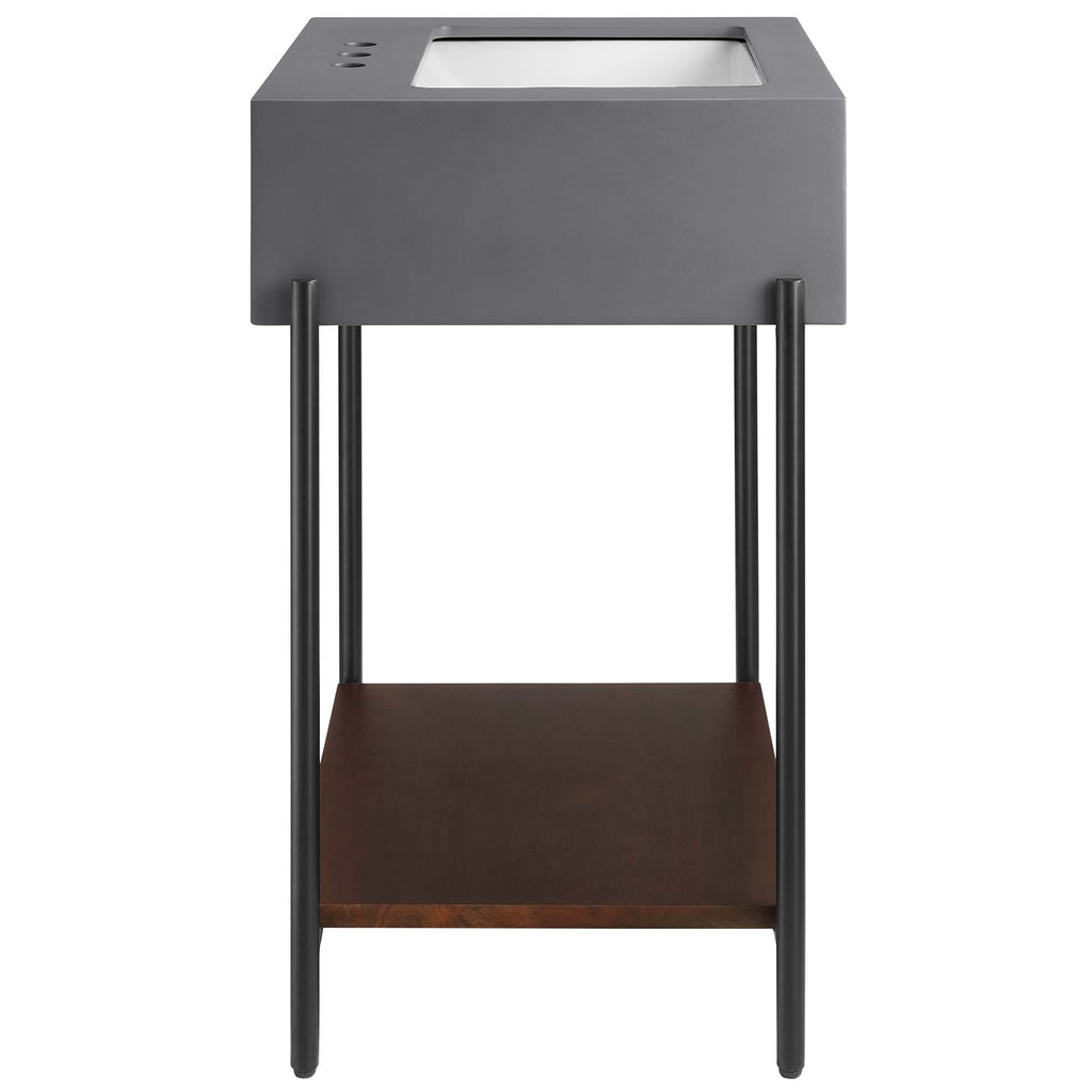 Etch 24" Bathroom Vanity with Sink - Black White