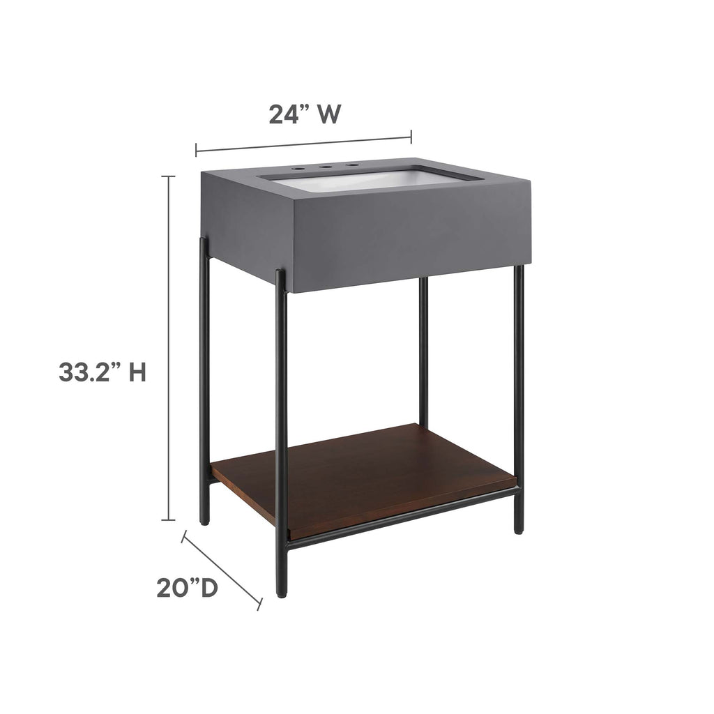 Etch 24" Bathroom Vanity with Sink - Black White