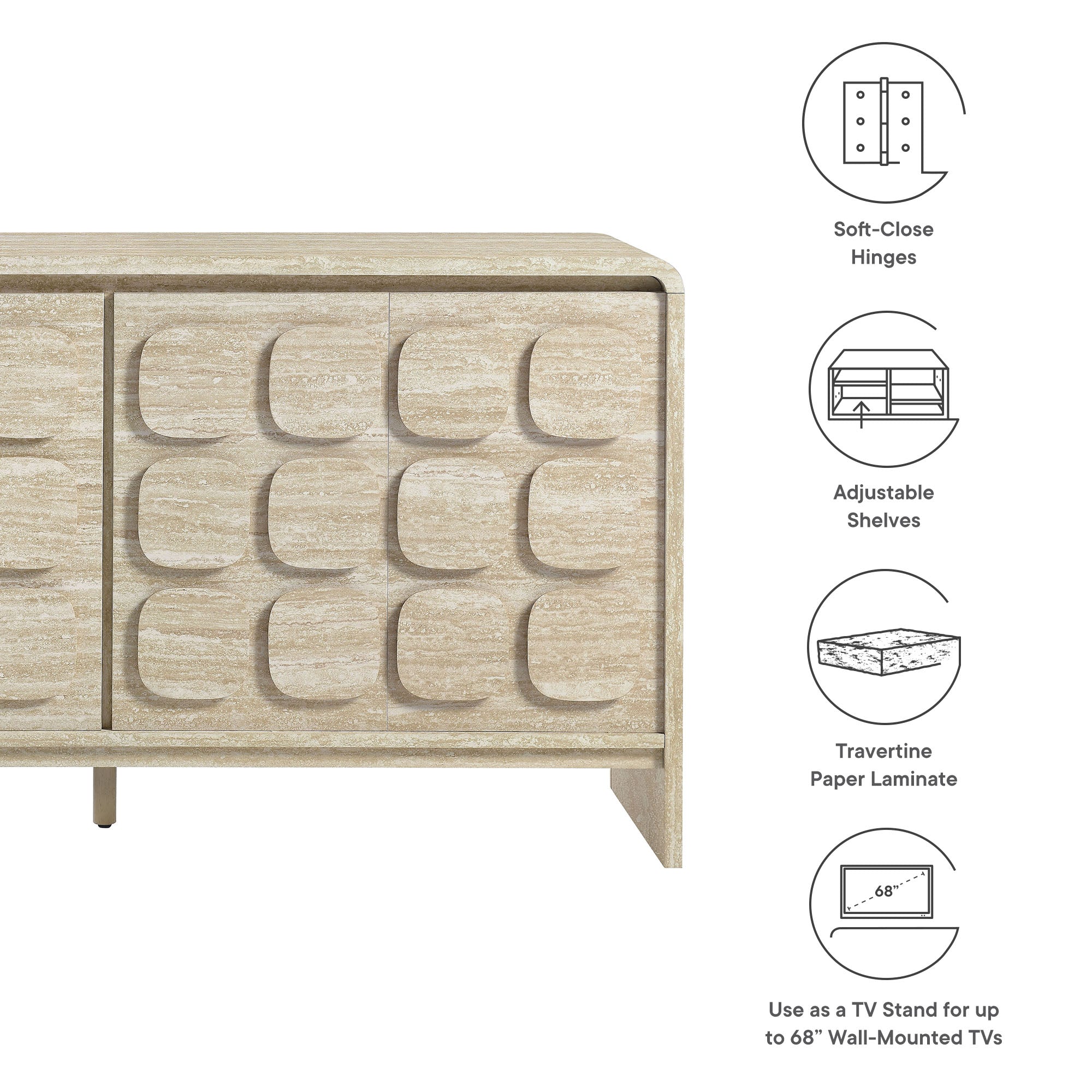 Toscana 61" Sideboard - Travertine