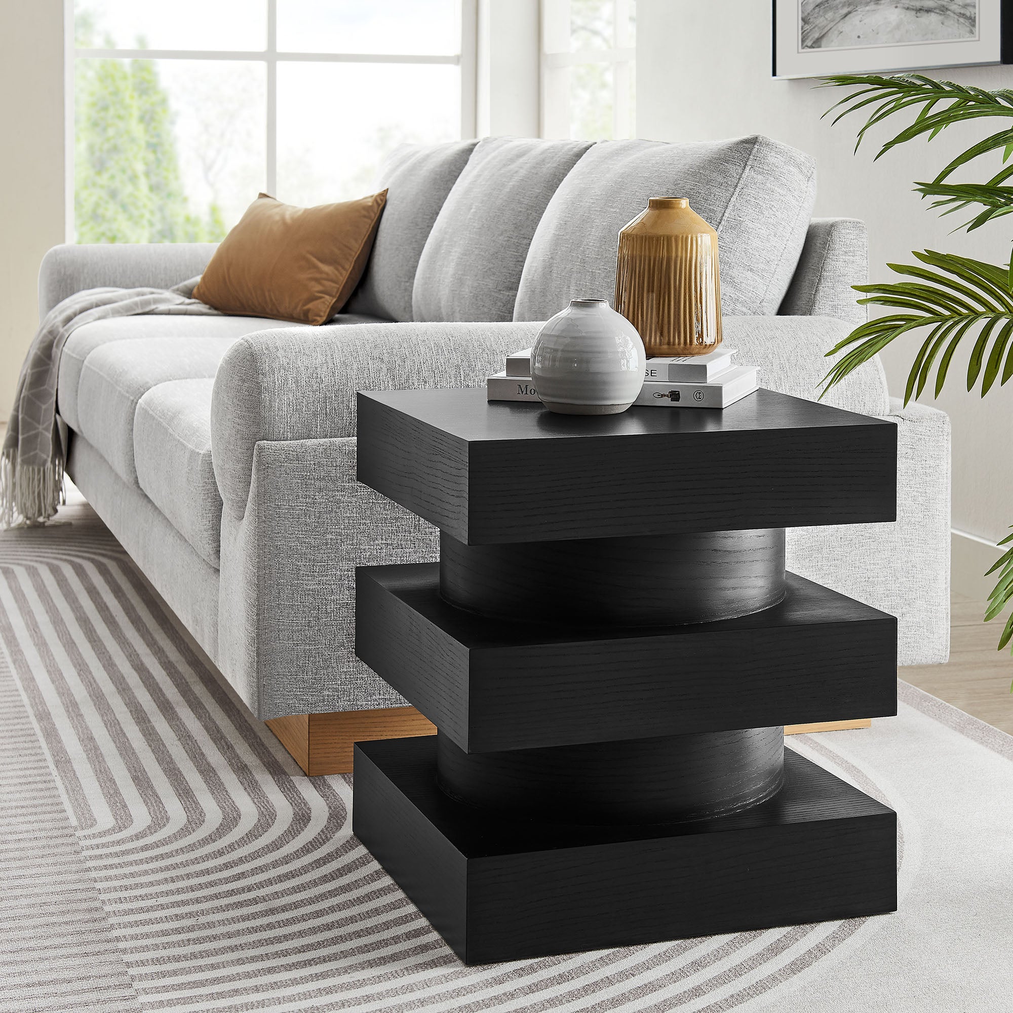 Perpetuate Totem End Table - Black