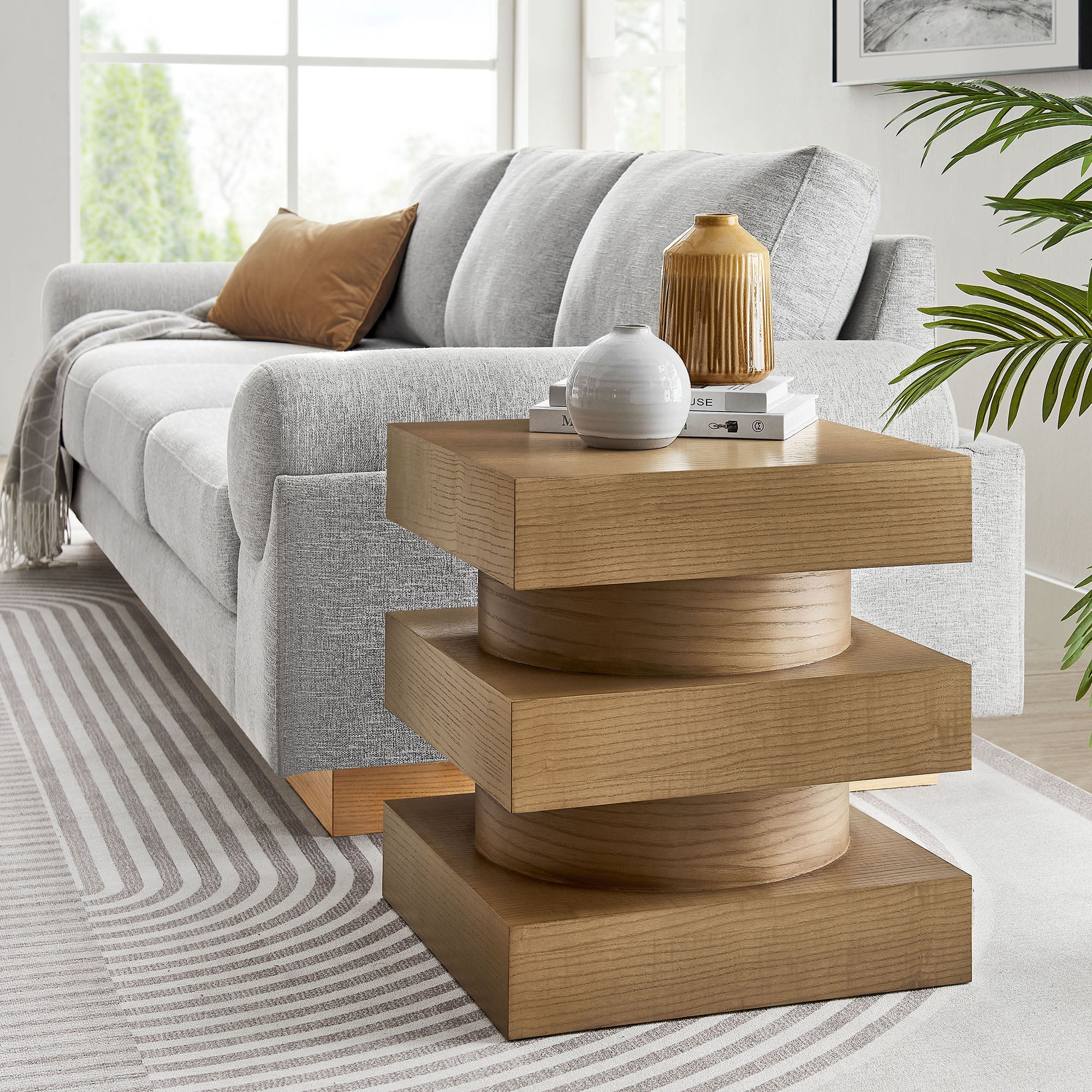 Perpetuate Totem End Table - Caramel Ash
