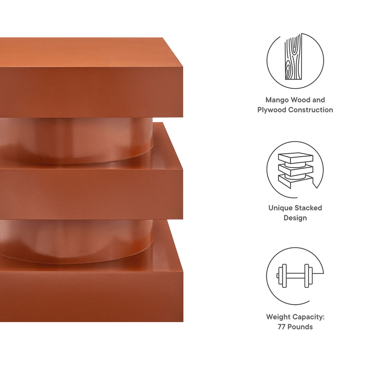 Perpetuate Totem End Table - Cayenne