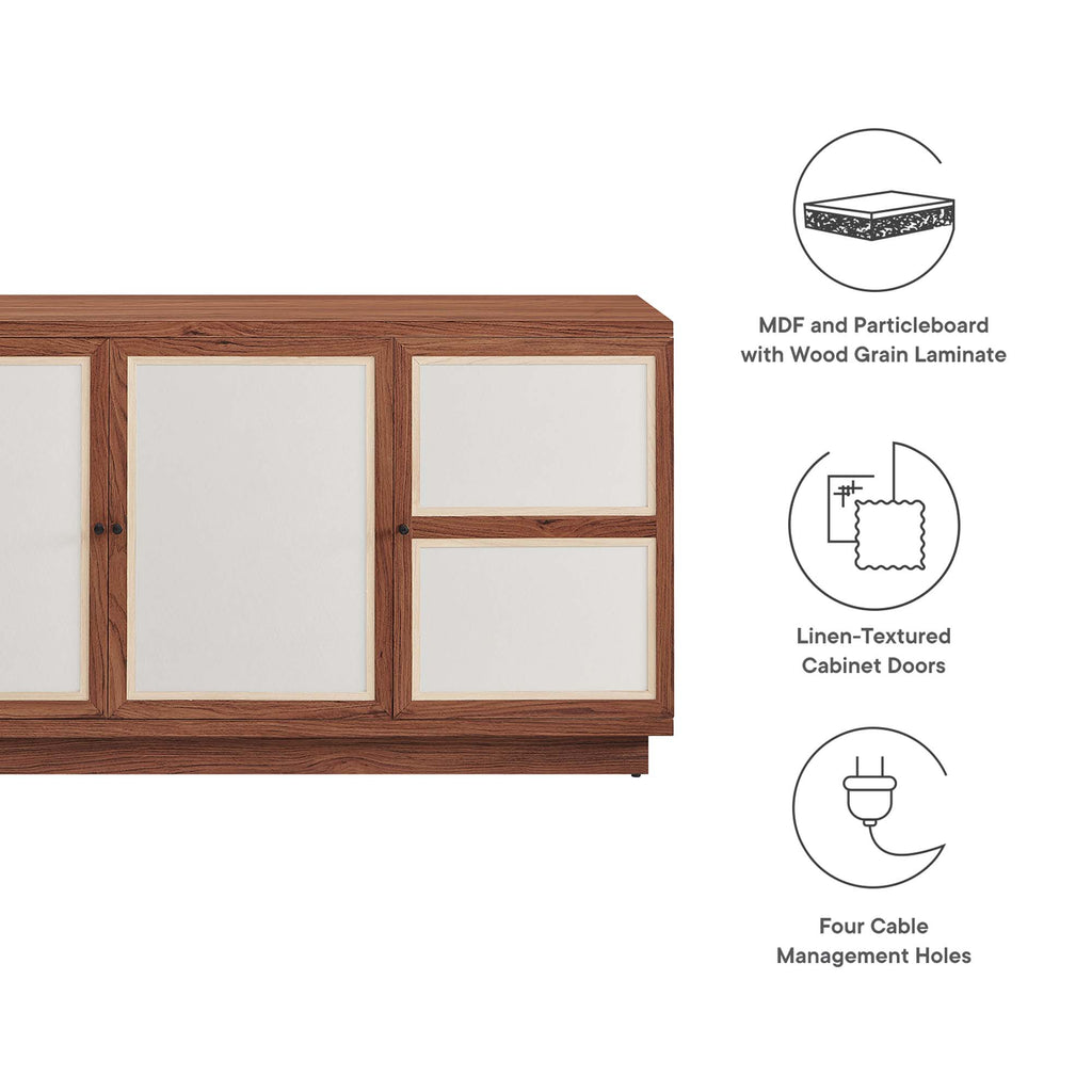 Capri 63" Wood Grain TV Console - Walnut