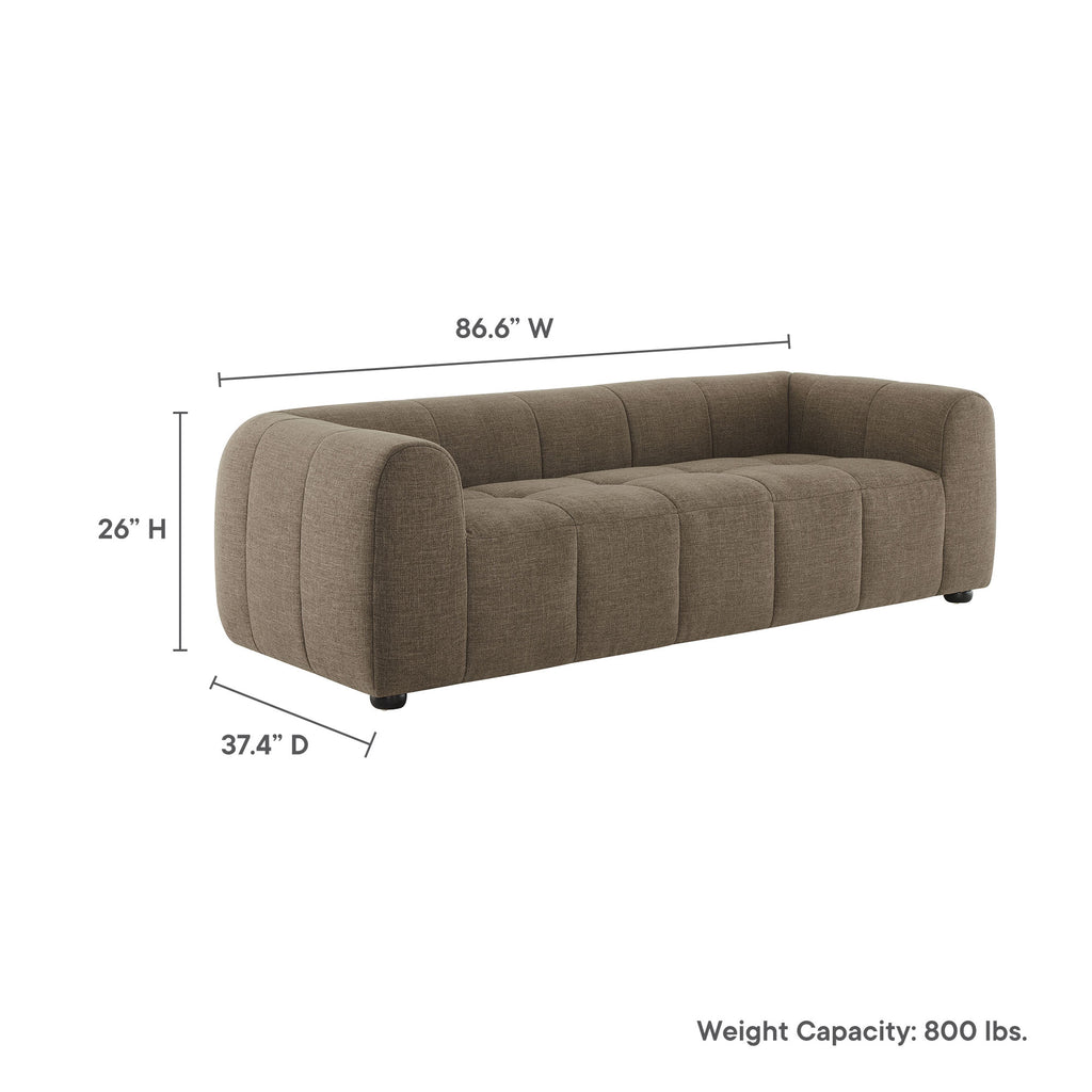 Liana Upholstered Fabric Sofa - Mocha