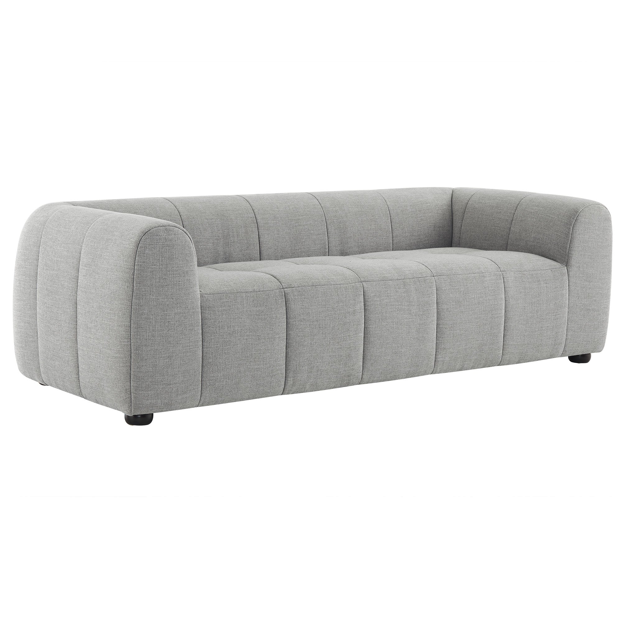 Liana Upholstered Fabric Sofa - Pewter
