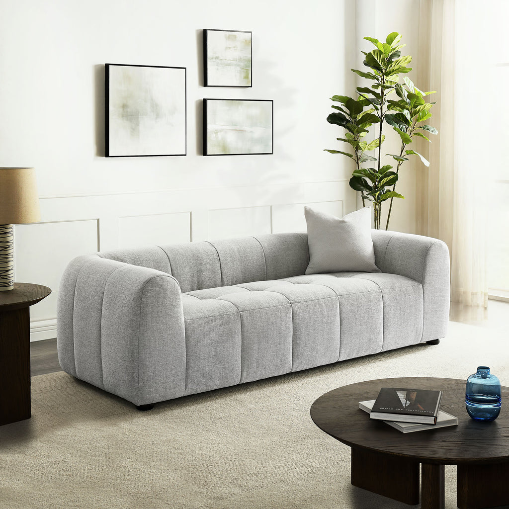 Liana Upholstered Fabric Sofa - Pewter
