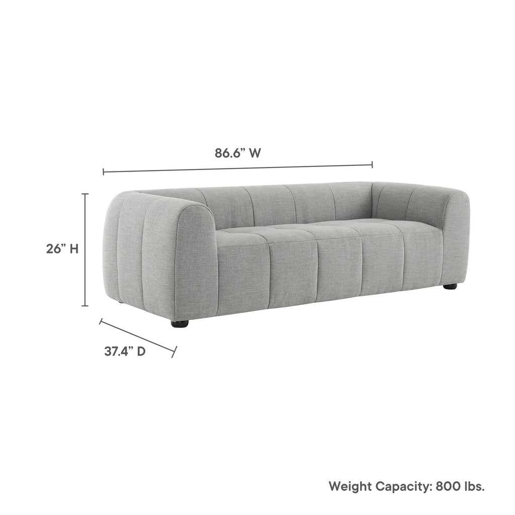 Liana Upholstered Fabric Sofa - Pewter
