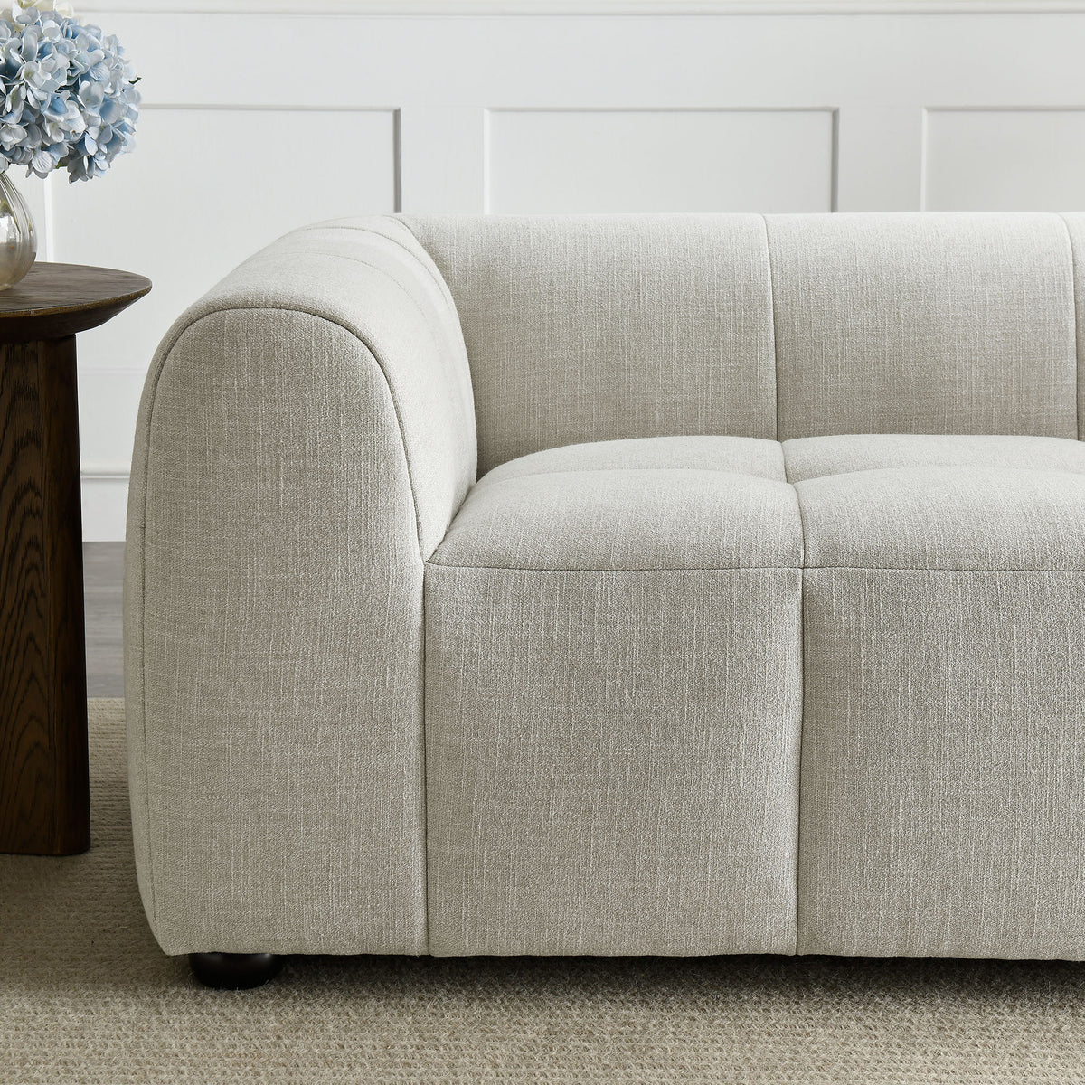 Liana Upholstered Fabric Loveseat - Linen