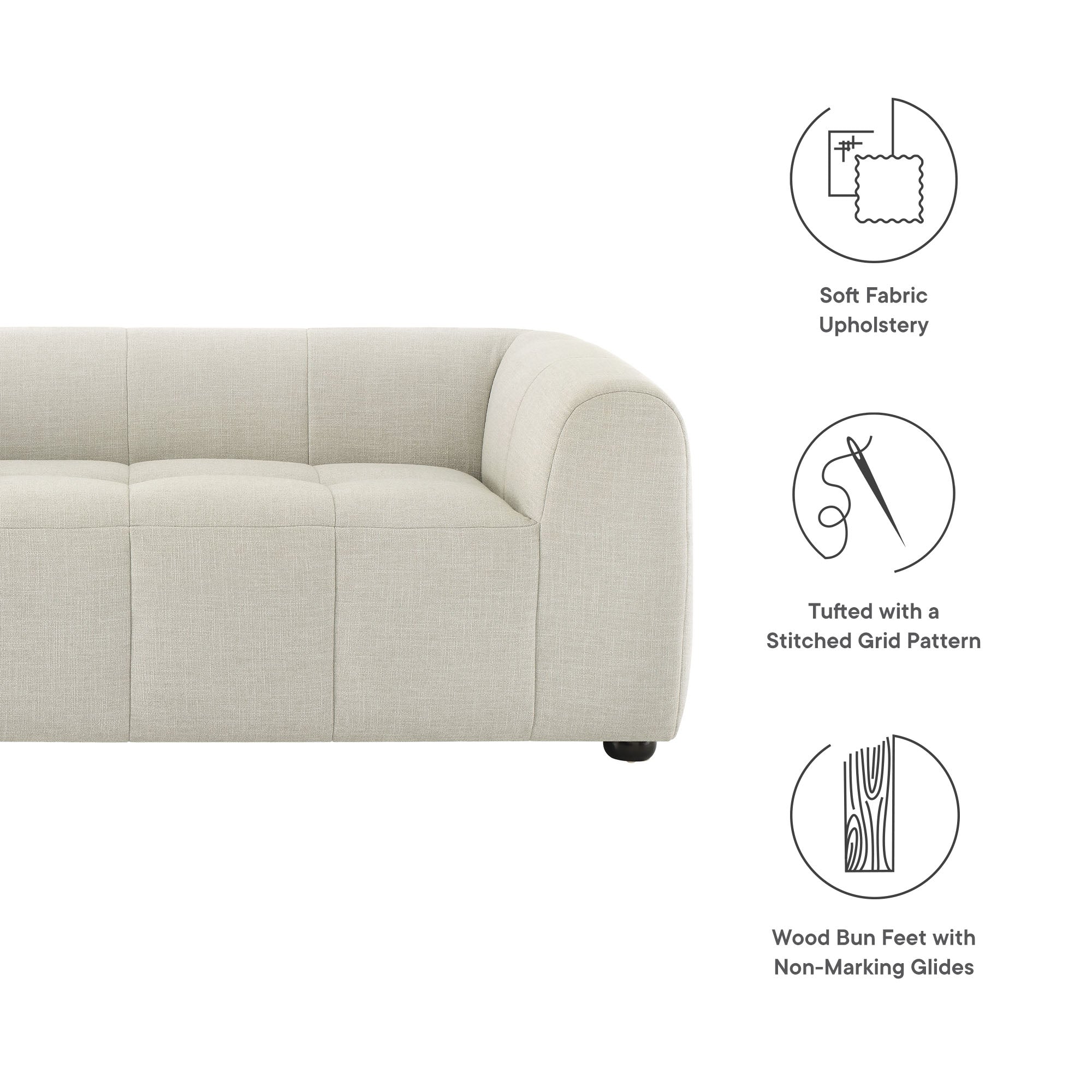 Liana Upholstered Fabric Loveseat - Linen