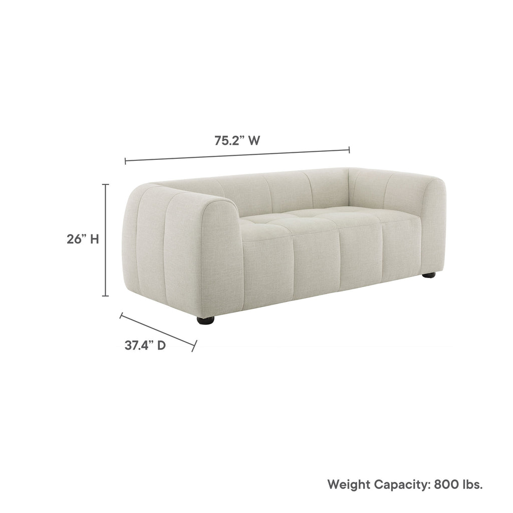 Liana Upholstered Fabric Loveseat - Linen