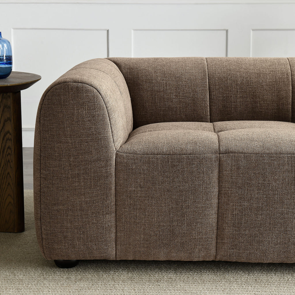 Liana Upholstered Fabric Loveseat - Mocha