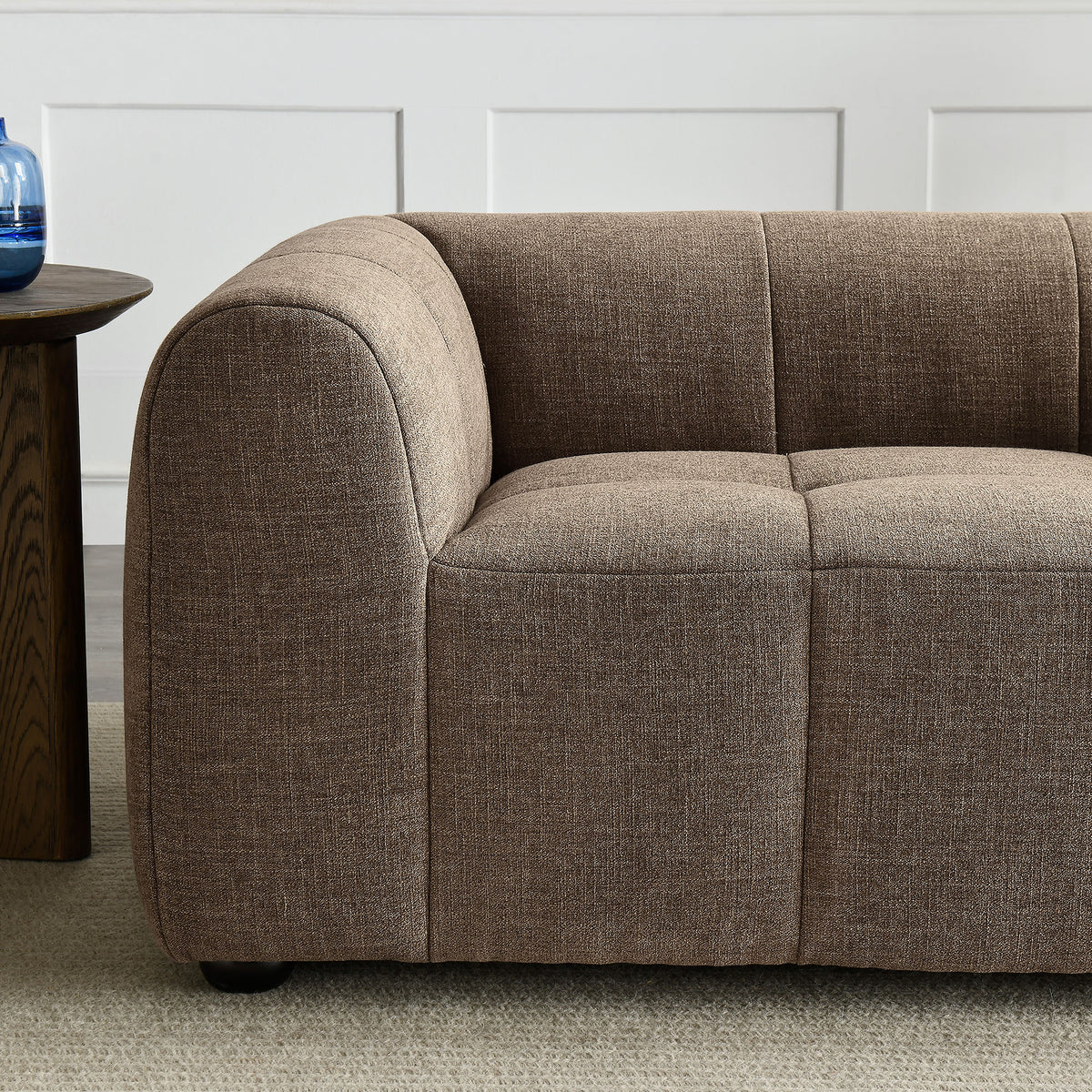 Liana Upholstered Fabric Loveseat - Mocha