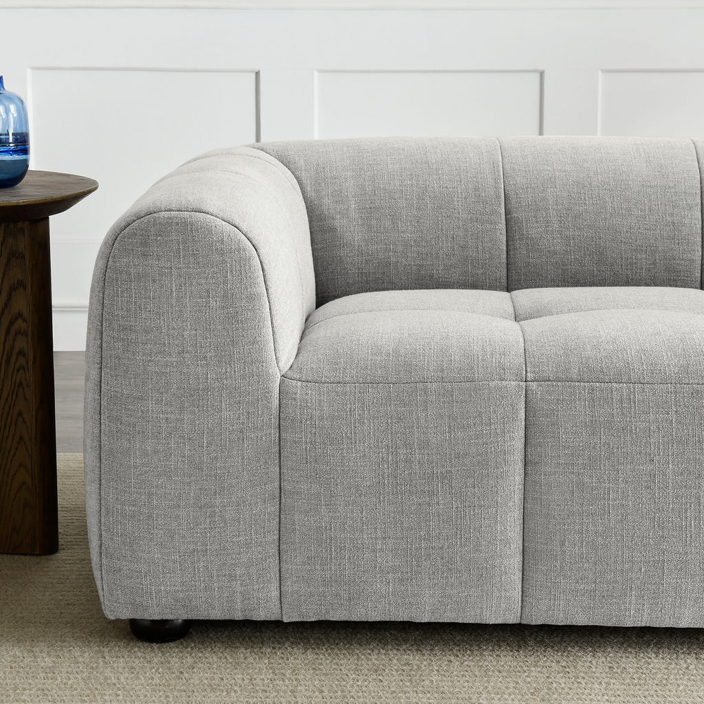 Liana Upholstered Fabric Loveseat - Pewter