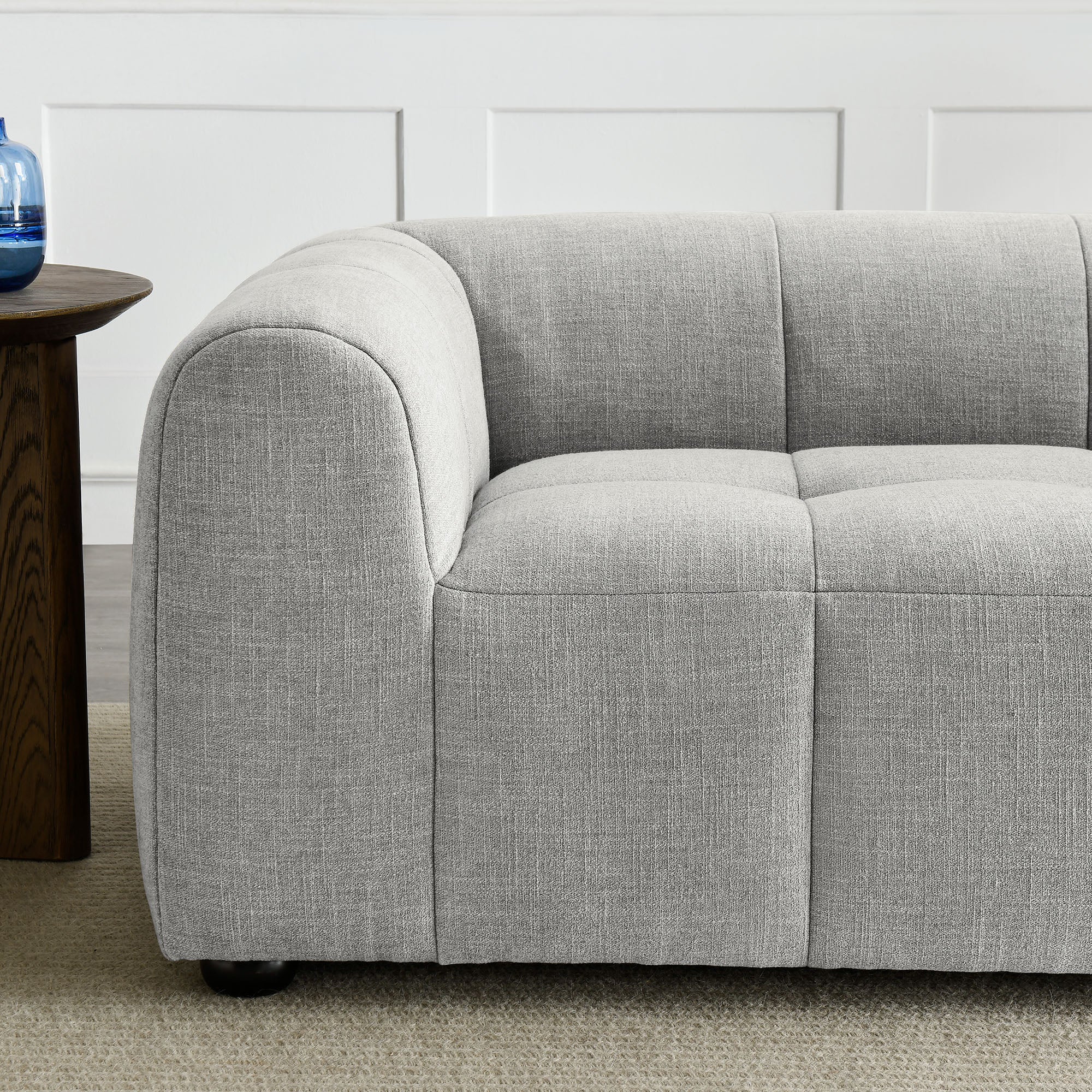 Liana Upholstered Fabric Loveseat - Pewter