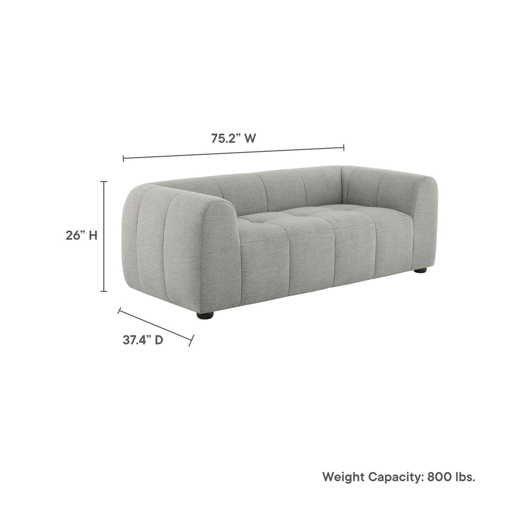 Liana Upholstered Fabric Loveseat - Pewter