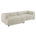 Liana Left-Facing Upholstered Fabric Modular Sofa with Chaise - Linen
