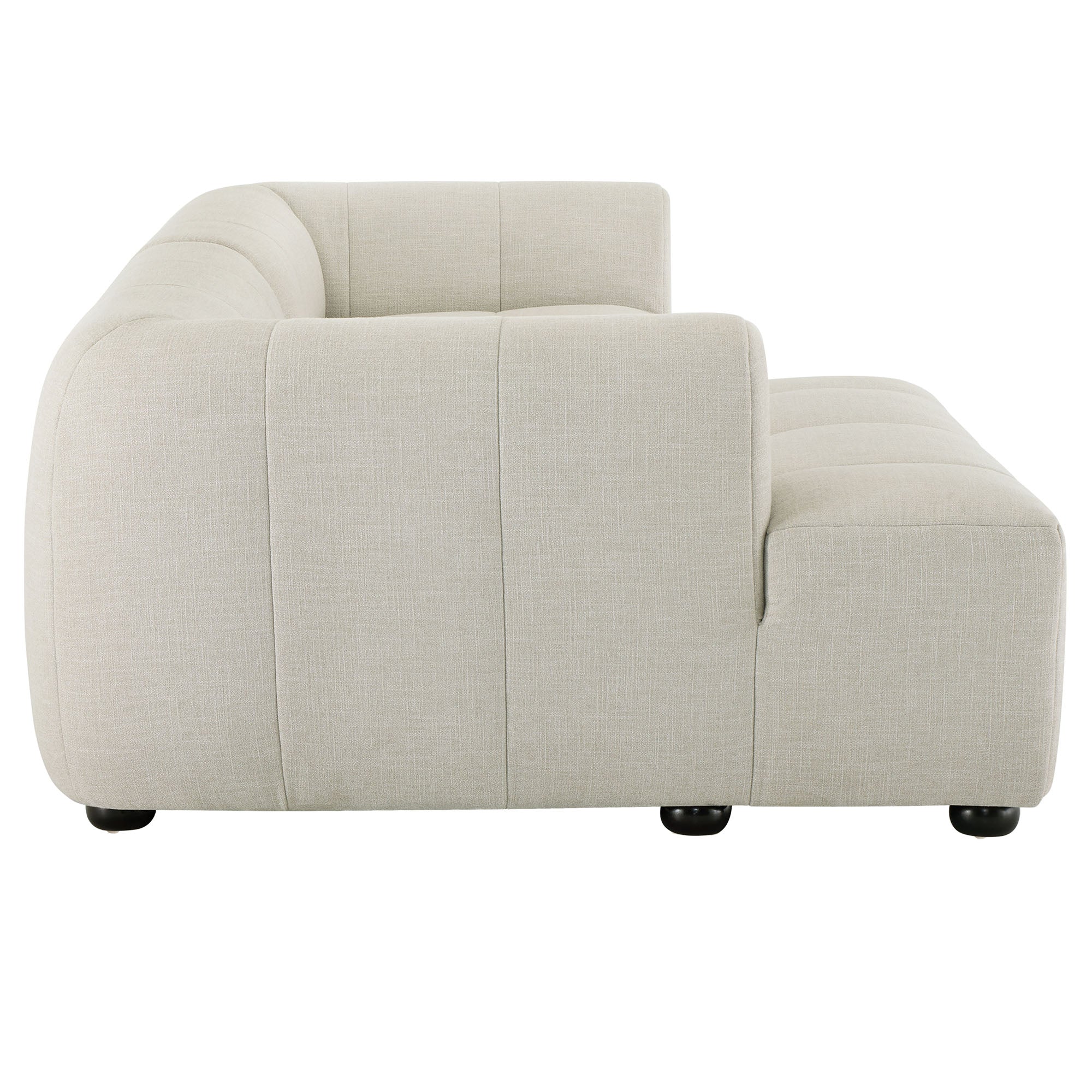Liana Left-Facing Upholstered Fabric Modular Sofa with Chaise - Linen