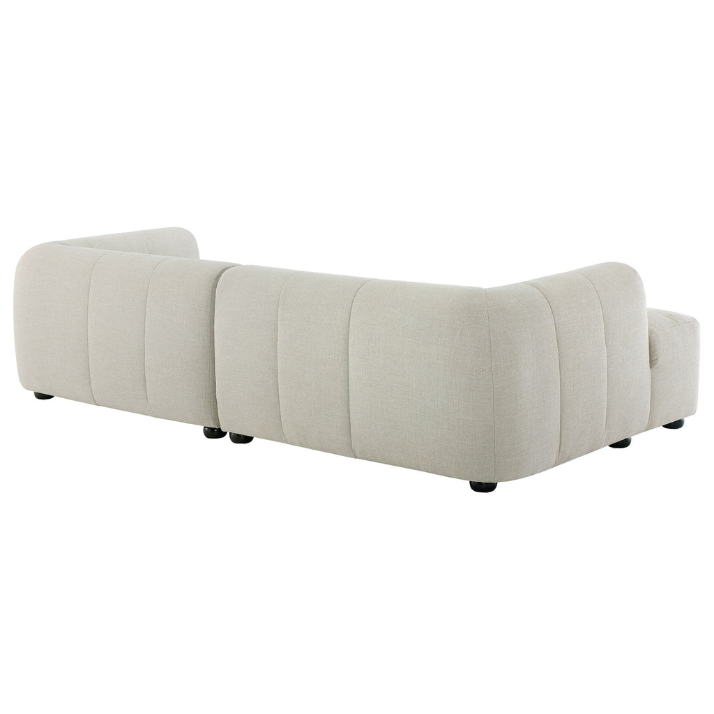Liana Left-Facing Upholstered Fabric Modular Sofa with Chaise - Linen