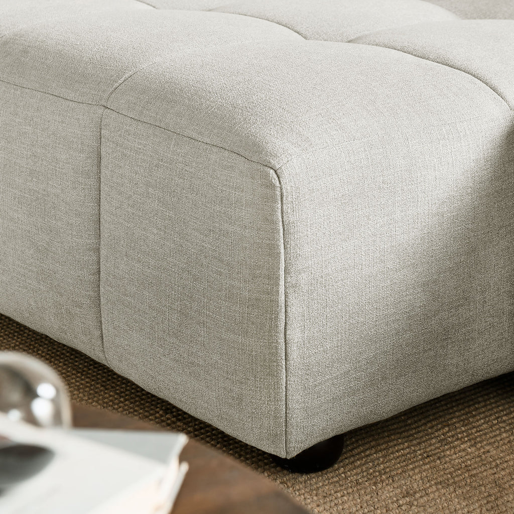Liana Left-Facing Upholstered Fabric Modular Sofa with Chaise - Linen