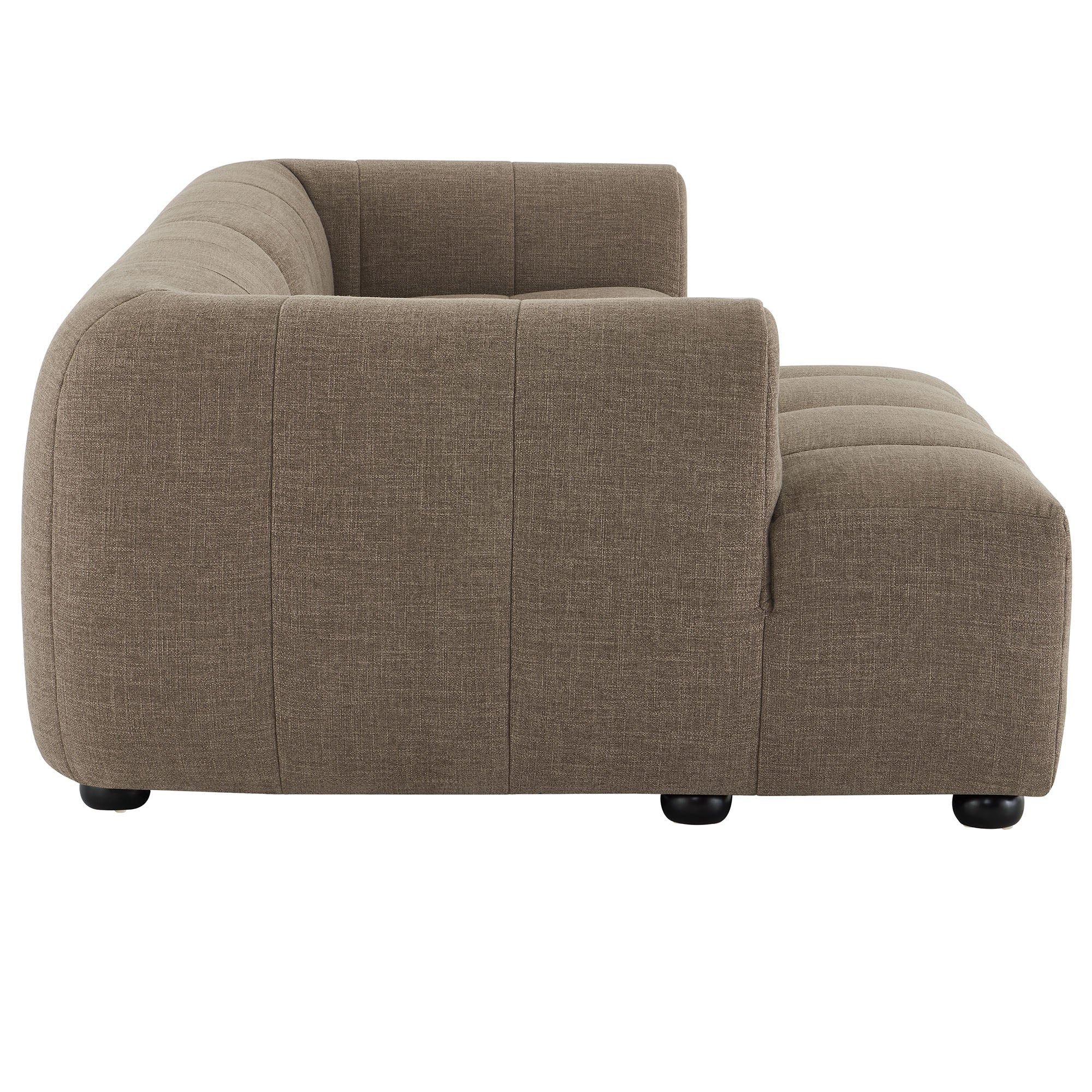 Liana Left-Facing Upholstered Fabric Modular Sofa with Chaise - Mocha
