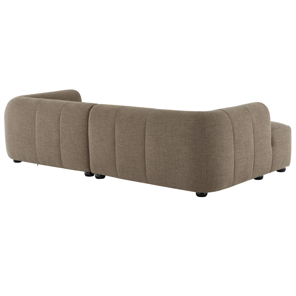 Liana Left-Facing Upholstered Fabric Modular Sofa with Chaise - Mocha