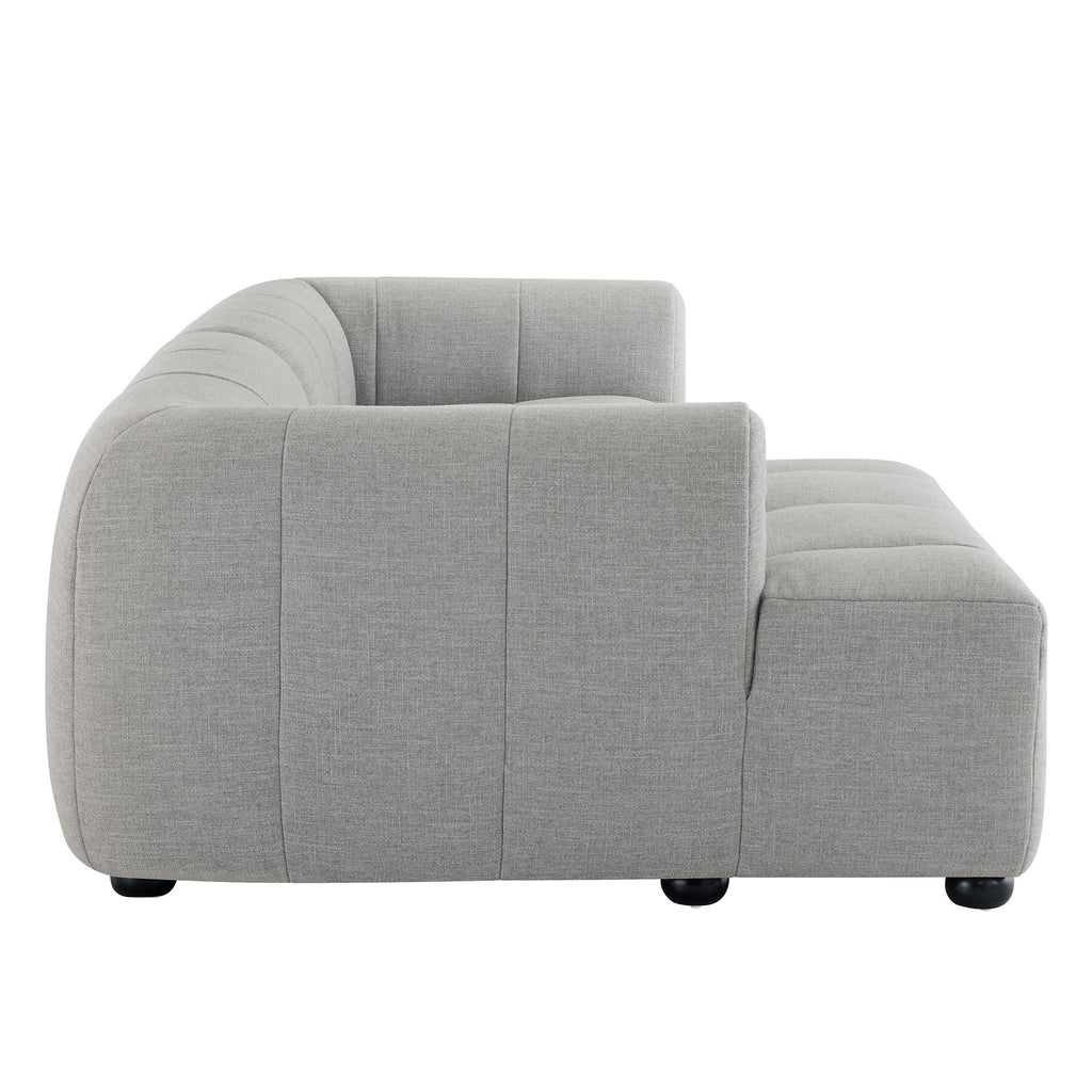 Liana Left-Facing Upholstered Fabric Modular Sofa with Chaise - Pewter