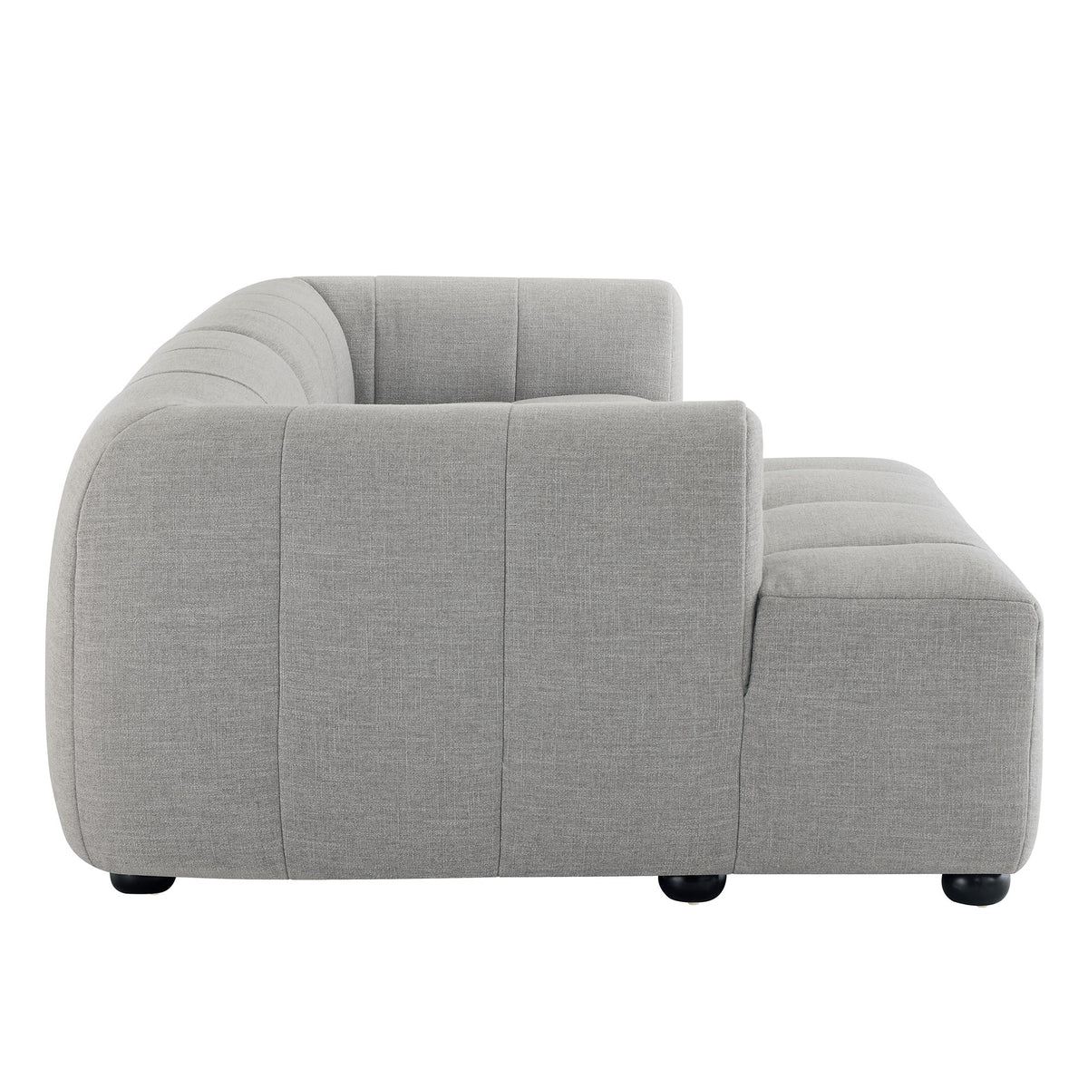 Liana Left-Facing Upholstered Fabric Modular Sofa with Chaise - Pewter