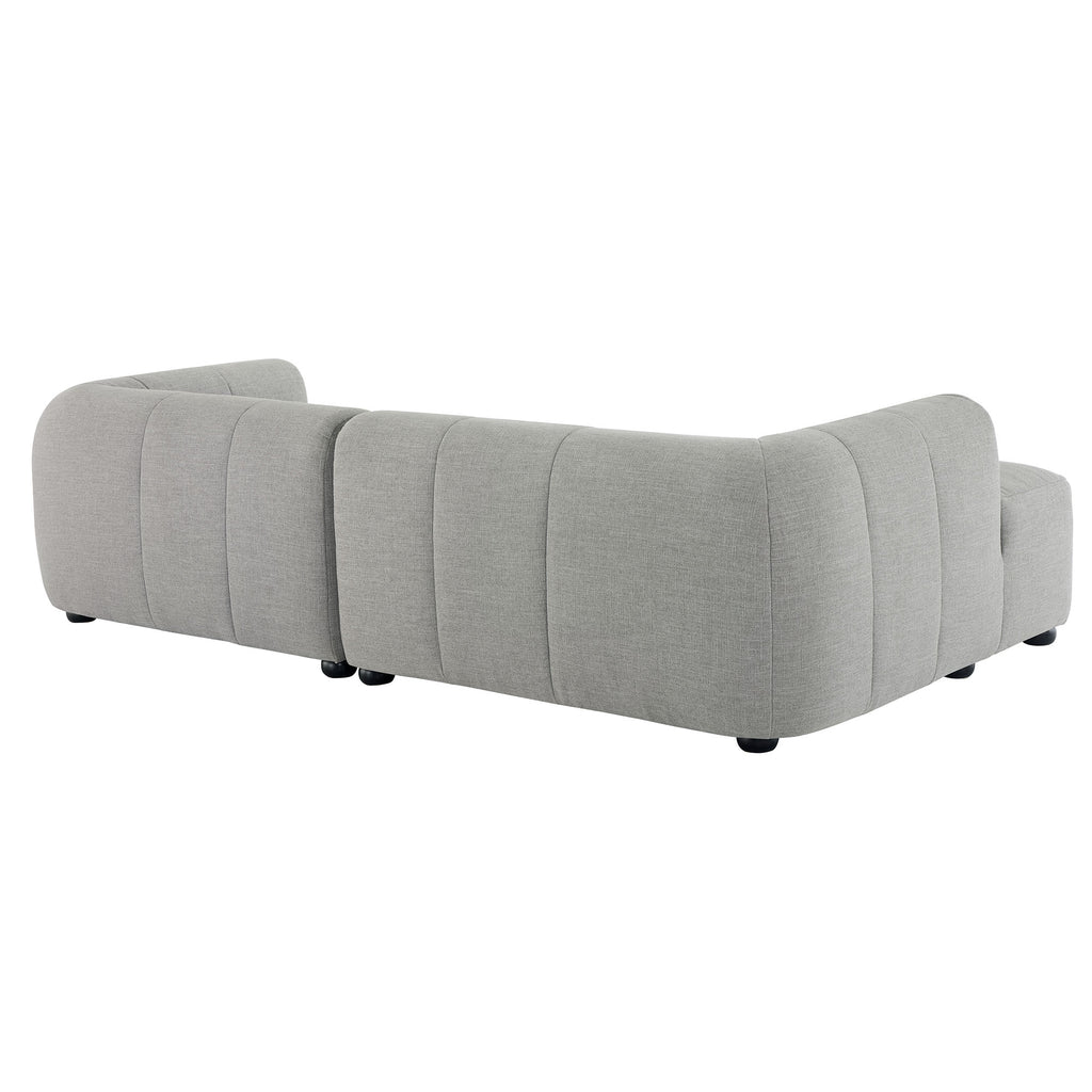 Liana Left-Facing Upholstered Fabric Modular Sofa with Chaise - Pewter